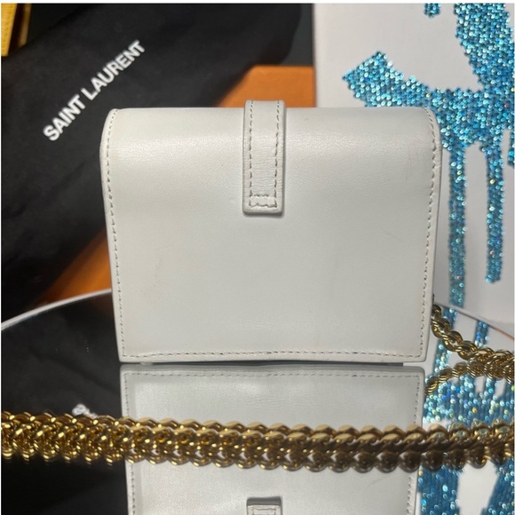 Yves Saint Laurent YSL White Calfskin Monogram Mini Candy Crossbody - Picture 6 of 14